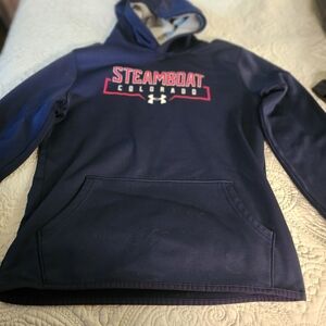 Hurley Navy Blue Kids Hoodie with Steamboat Graphic